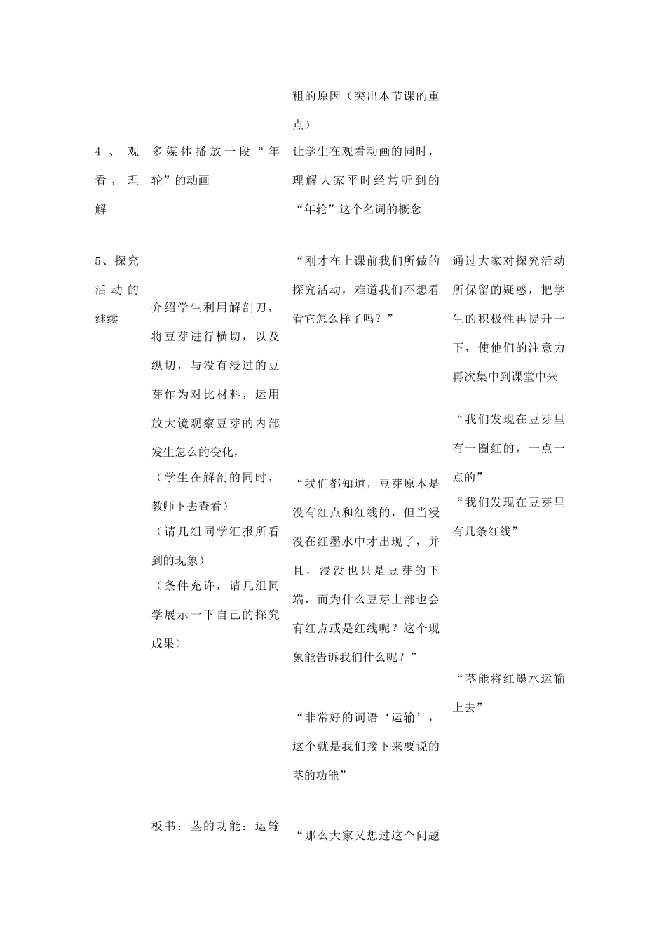 八年级科学上册 第四章 第一节 绿色植物茎的结构与功能教案 （新版）华东师大版-（新版）华东师大版初中八年级上册自然科学教案_第3页