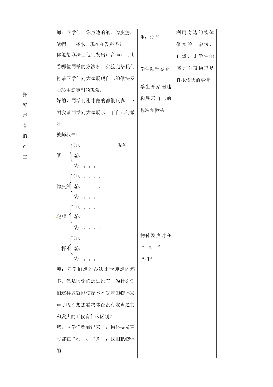 八年级物理上册 1.1 声音是什么（第1课时）教案 苏科版-苏科版初中八年级上册物理教案_第3页