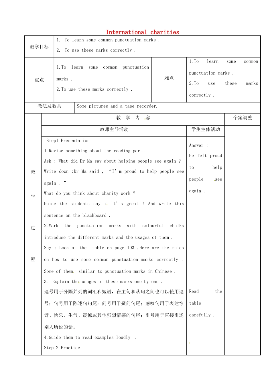 八年级英语下册 Unit 7 International Charities Study skills教案 （新版）牛津版-（新版）牛津版初中八年级下册英语教案_第1页