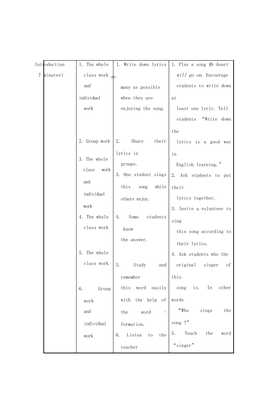 八年级英语上册 Unit 3 Our Hobbies Topic 2 What sweet music Section A教案 （新版）仁爱版_第3页