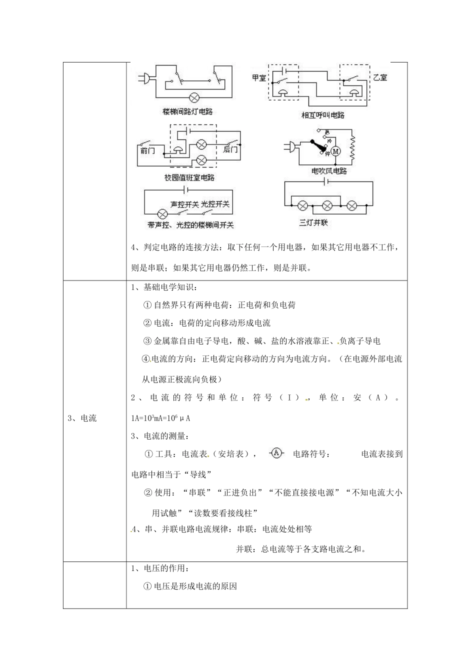 九年级物理 第十一章《简单电路》复习教案 北师大版_第2页
