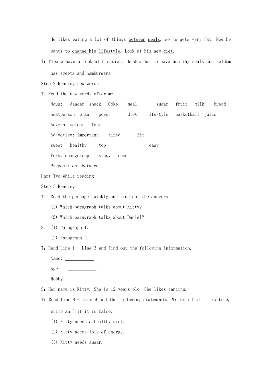 七年级英语上册 Unit 4 Reading特色教案 牛津版_第2页