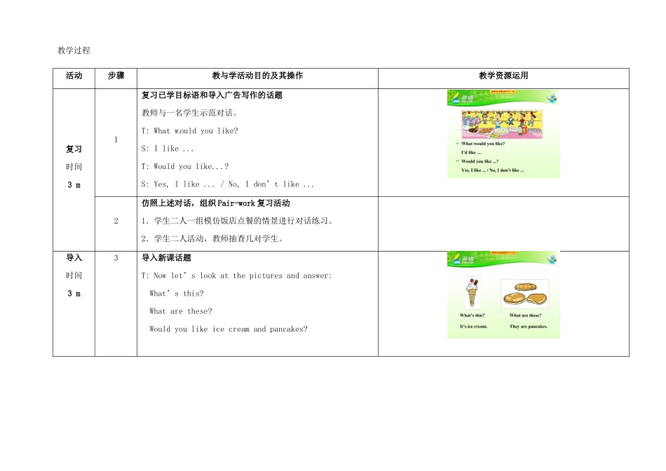七年级英语下册 Unit 10 I'd like some noodles（第5课时）教学设计 （新版）人教新目标版-（新版）人教新目标版初中七年级下册英语教案_第2页