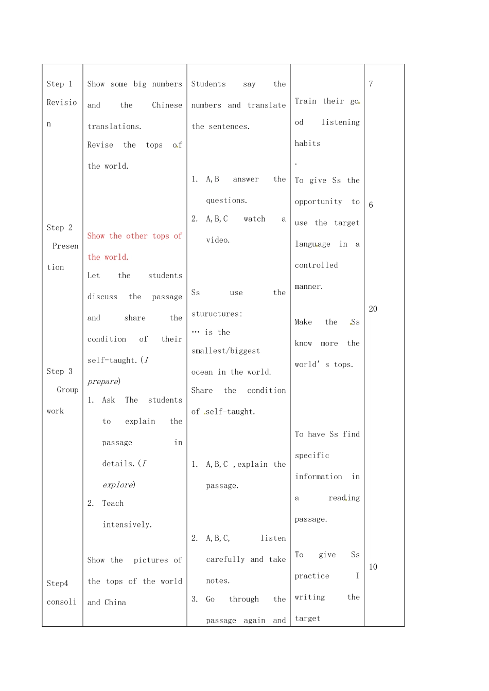 吉林省双辽市八年级英语下册 Unit 7 What’s the highest mountain in the world Section A（3a-4c）教案 （新版）人教新目标版-（新版）人教新目标版初中八年级下册英语教案_第2页