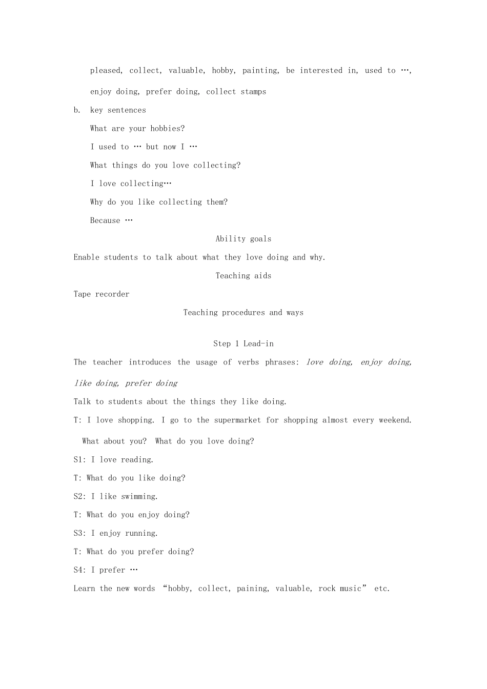 八年级英语上册 Unit 3 Our Hobbies全单元教案 仁爱版_第3页