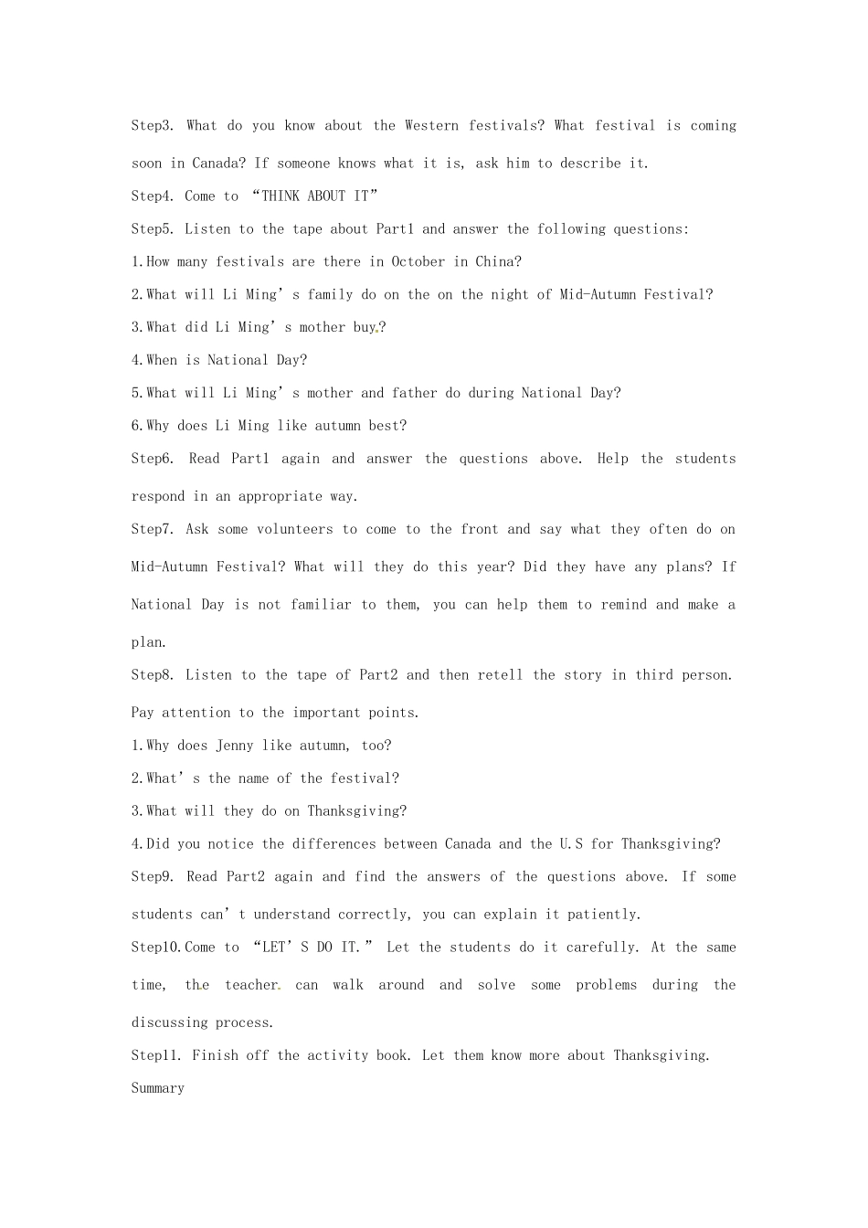 八年级英上册 Unit 3 Families Celebrate Together教案 冀教版_第2页