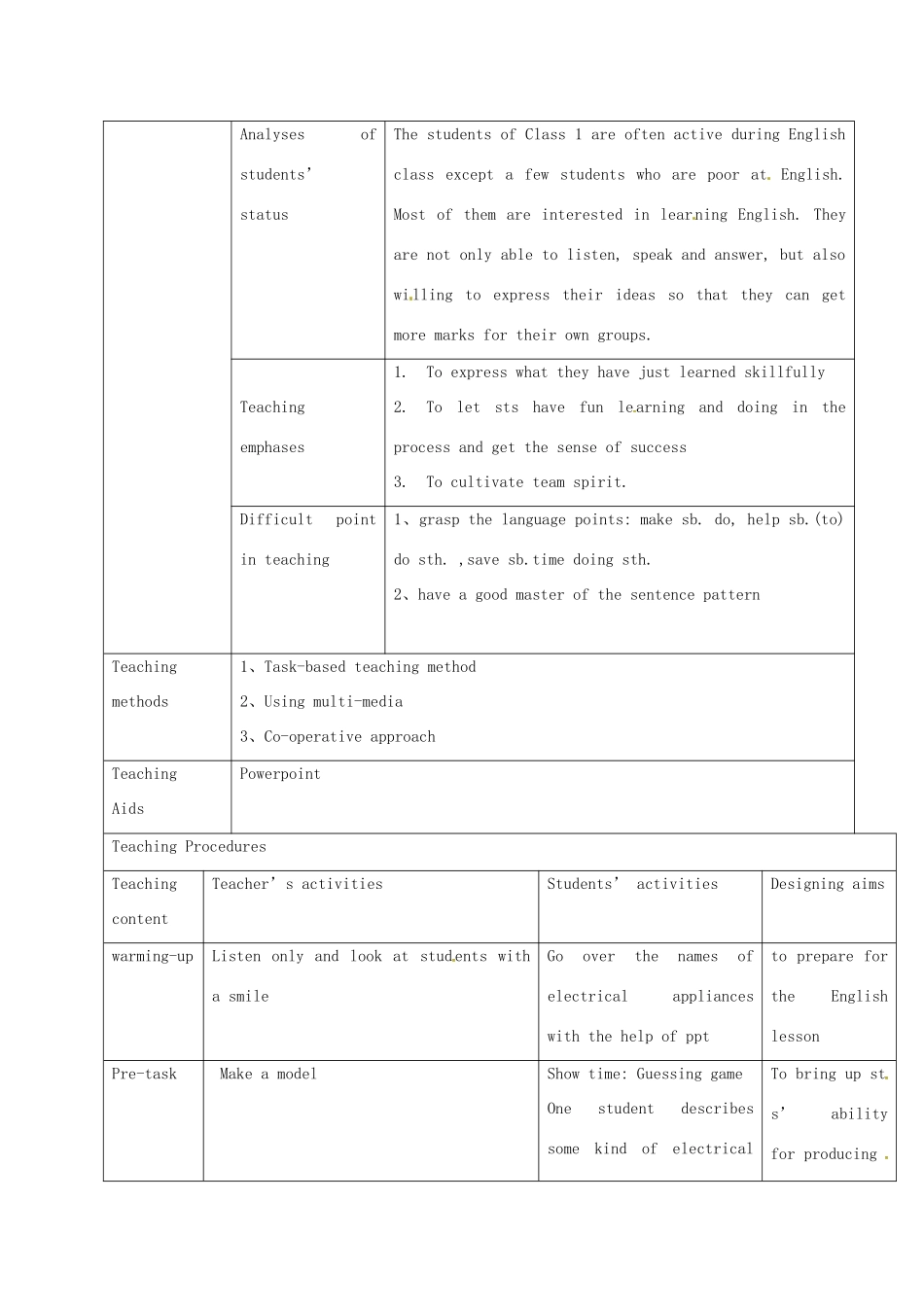 七年级英语下册 Module 4 Unit 1 Electricity today教学设计 上海牛津版_第2页