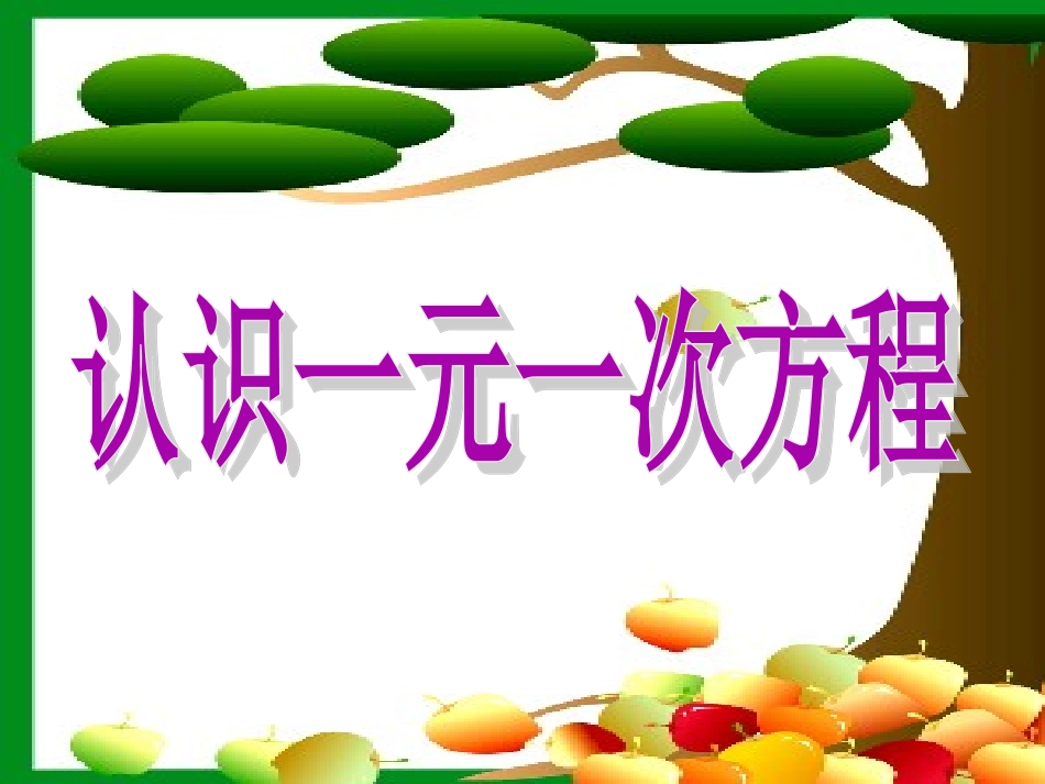 2015届认识一元一次方程_第1页