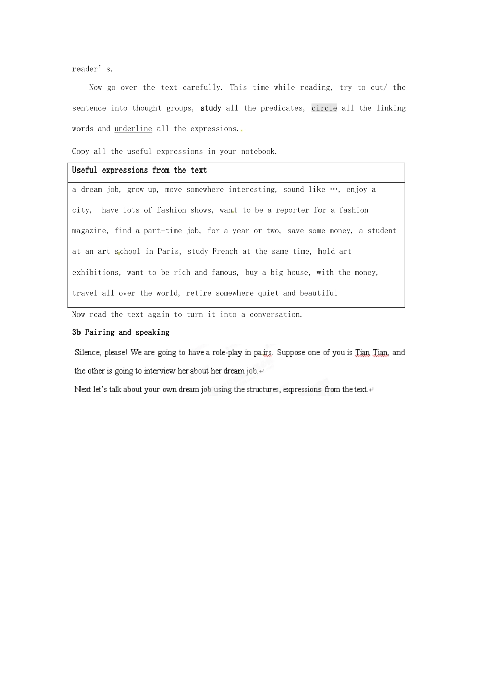 云南省建水县建民中学八年级英语上册《Unit 10 section A(3a-3b)》教案 人教新目标版_第2页