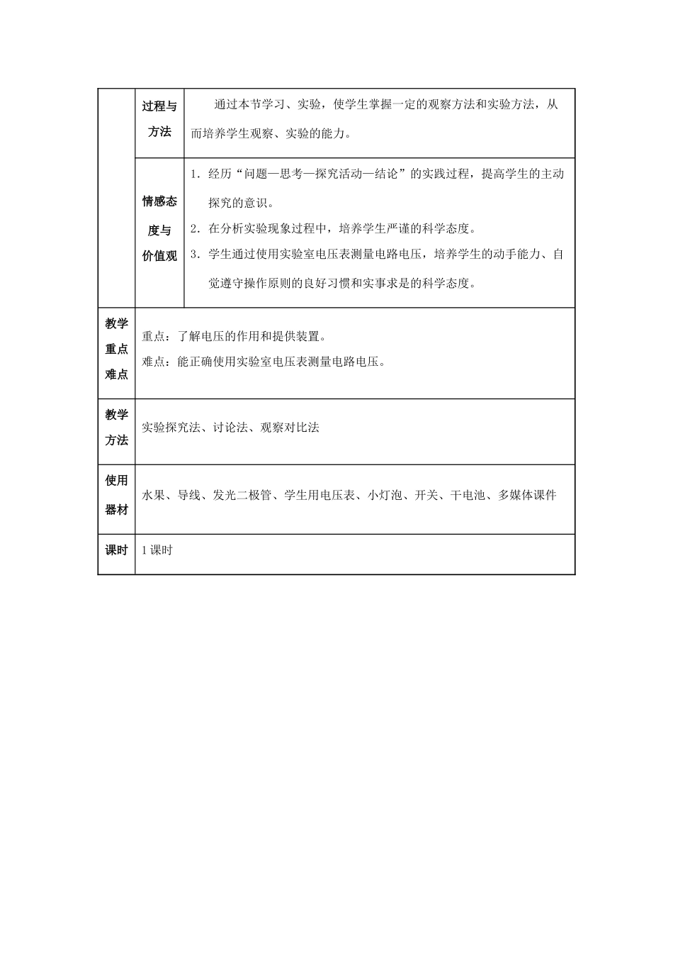 九年级物理全册 第16章 电压电阻 第1节 电压教案 （新版）新人教版-（新版）新人教版初中九年级全册物理教案_第2页