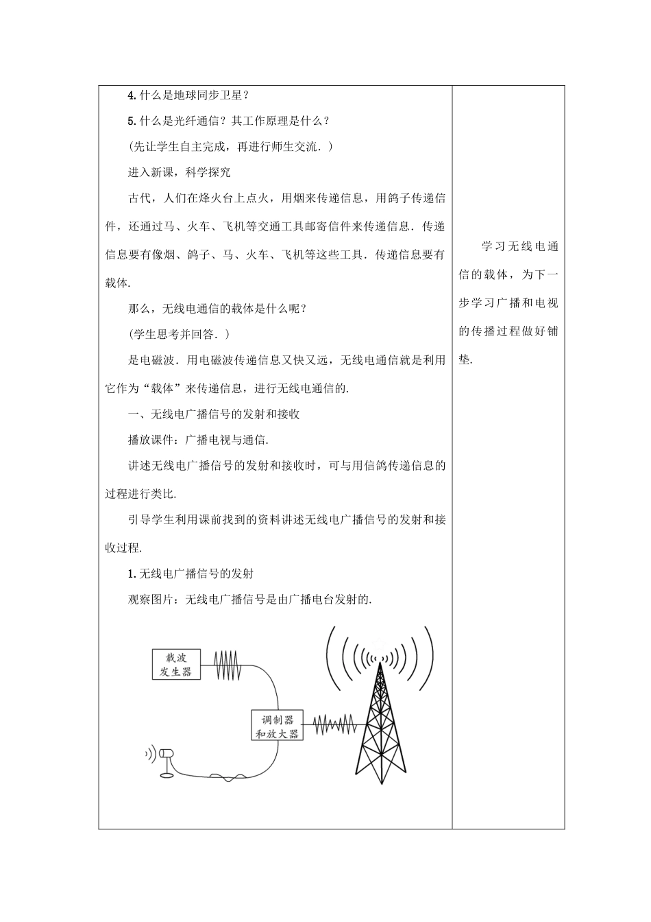 九年级物理下册 第十九章 电磁波与信息时代 19.2 广播电视与通信教案 （新版）粤教沪版-（新版）粤教沪版初中九年级下册物理教案_第2页
