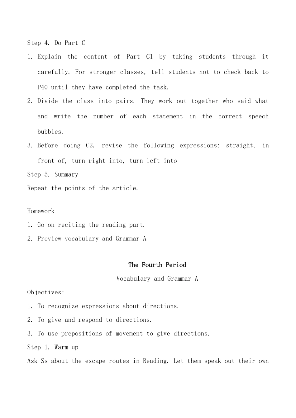 七年级英语下册Unit 3 Finding your way--Period 3、4牛津版_第2页