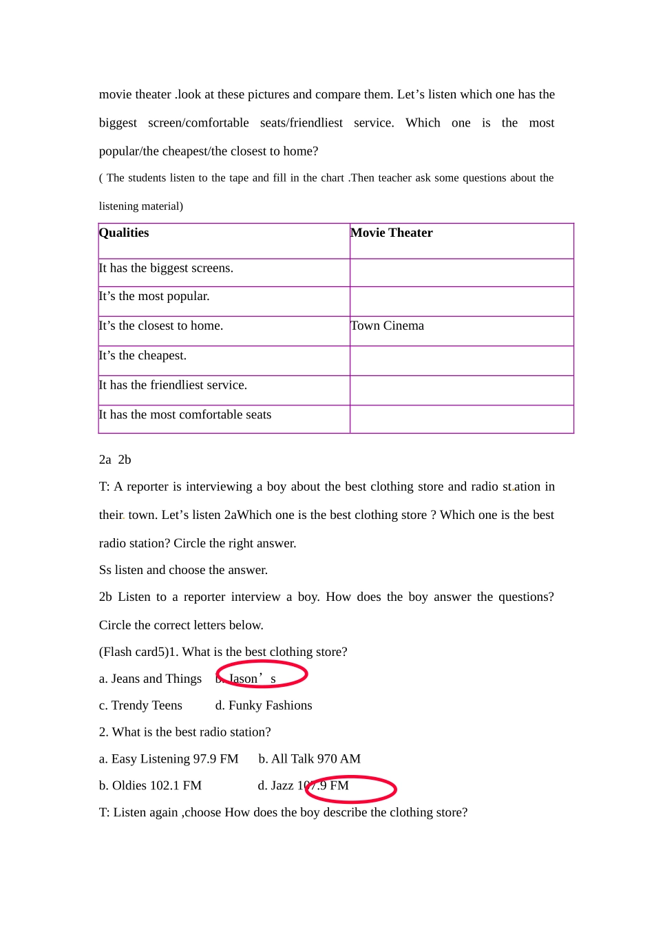 七年级英语下册：Unit 9 What’s the best radio station？（教案6）鲁教版_第3页