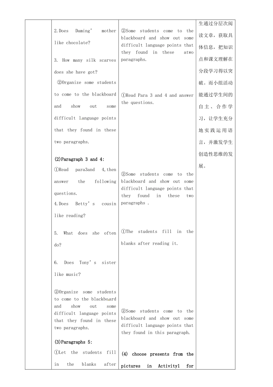 七年级英语上册 Module 8 Unit 2 She often goes to concerts教案 （新版）外研版-（新版）外研版初中七年级上册英语教案_第3页