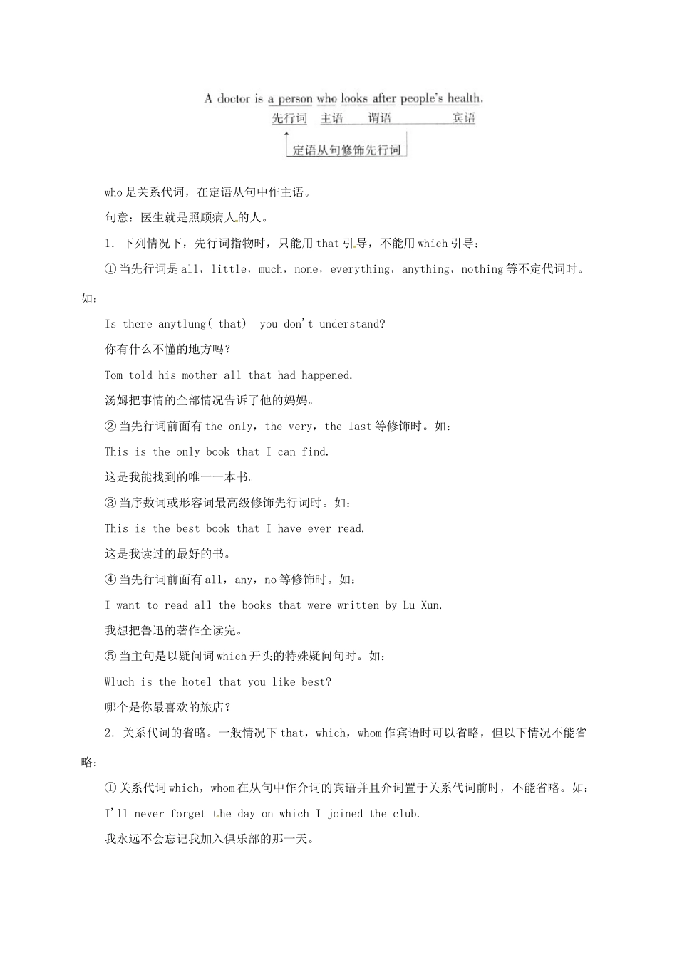 中考英语语法精讲 定语从句教案-人教版初中九年级全册英语教案_第2页