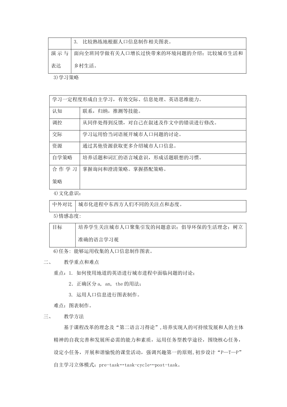 天津市武清区杨村第五中学九年级英语上册《Module 11 Population Unit 1 it’s the biggest city in China.》教案 外研版_第2页