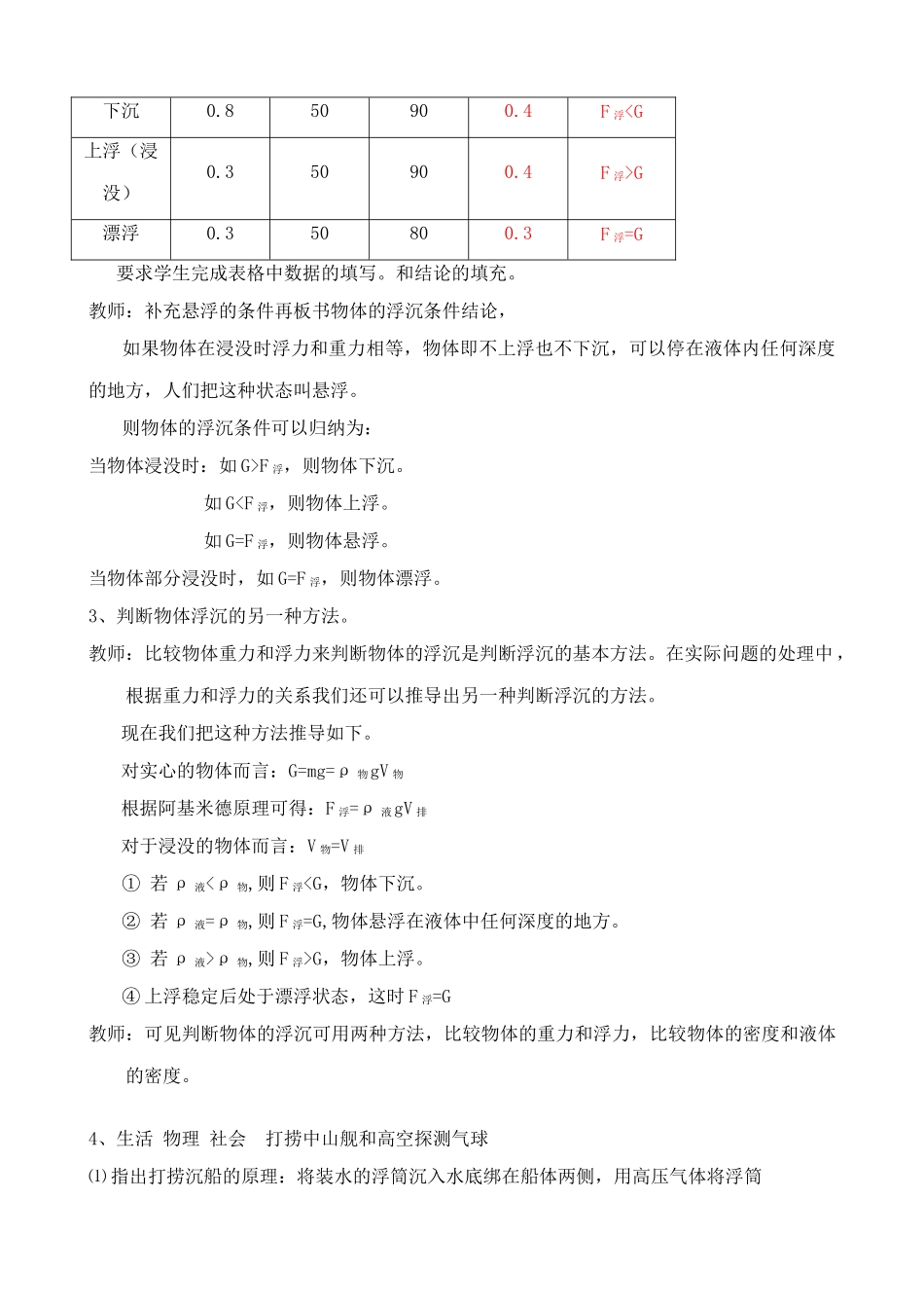 八年级物理苏科版物体的浮与沉1_第3页