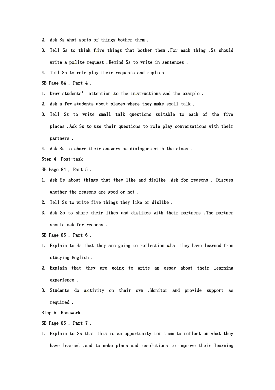 云南省丽江市永北镇中学八年级英语下册《Review of Units 6-10》教案 人教新目标版_第2页