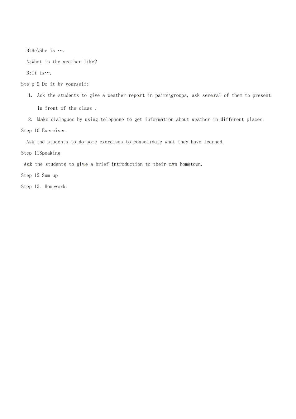 七年级英语下册 Unit6教案二 人教新目标版_第2页