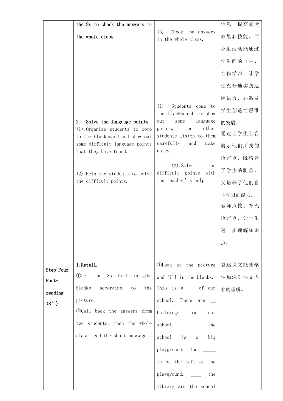七年级英语上册 Module 3 Unit 2 The library is on the left of the playground教案 （新版）外研版-（新版）外研版初中七年级上册英语教案_第3页