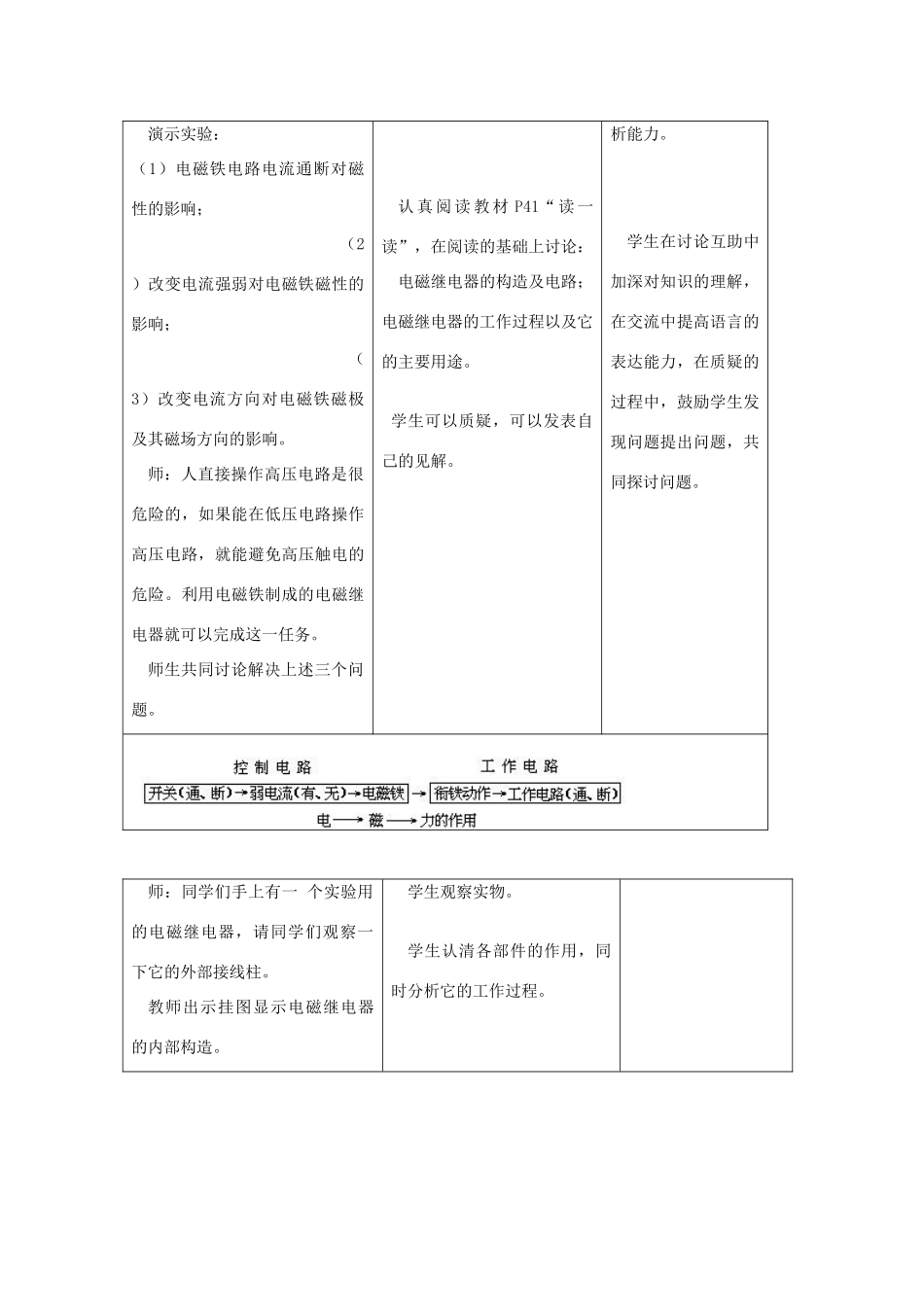 九年级物理 电流的磁场教案（二） 苏科版_第3页