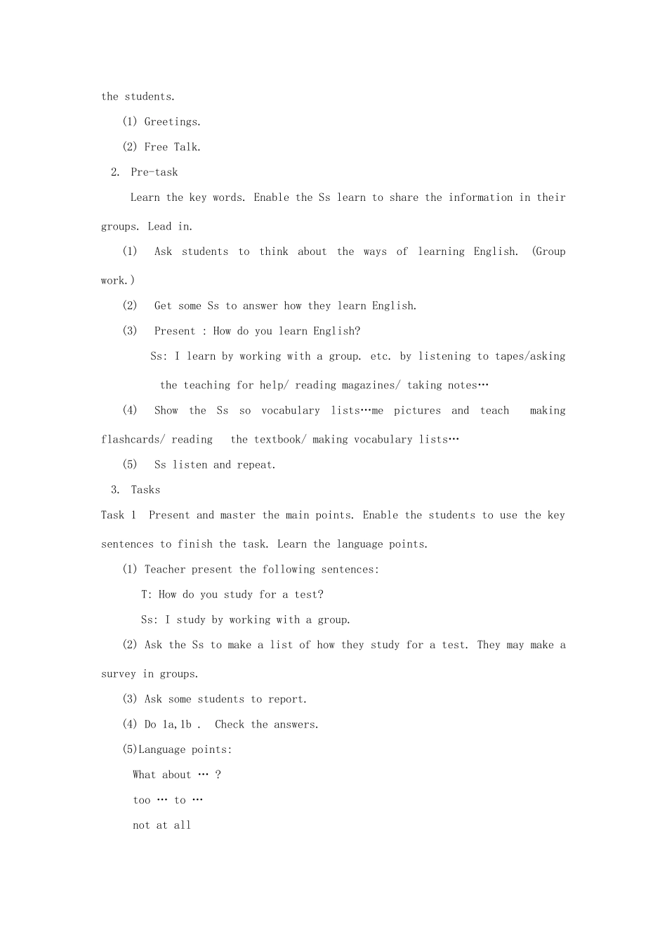 九年级英语 Unit 1 How do you study for a test单元精品教案 人教新目标版_第2页