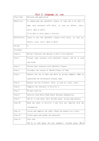 九年级英语上册 Module 2 Unit 3 Language in use教案 （新版）外研版-（新版）外研版初中九年级上册英语教案