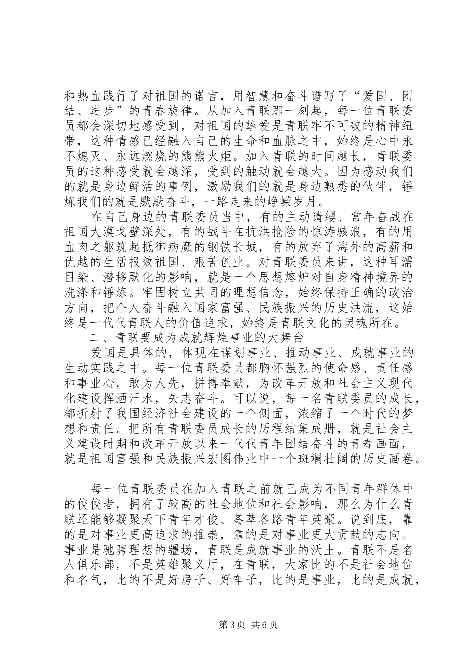在全国青联十届四次常委（扩大）会议上的讲话发言_第3页