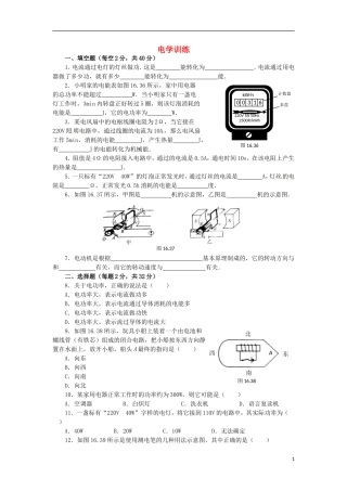 中考物理备考复习 电学训练教案-人教版初中九年级全册物理教案
