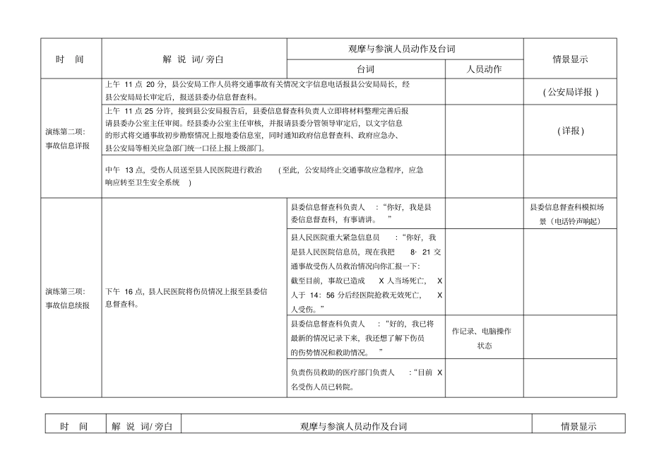 XX交通安全事故应急预案实战演练脚本_第3页