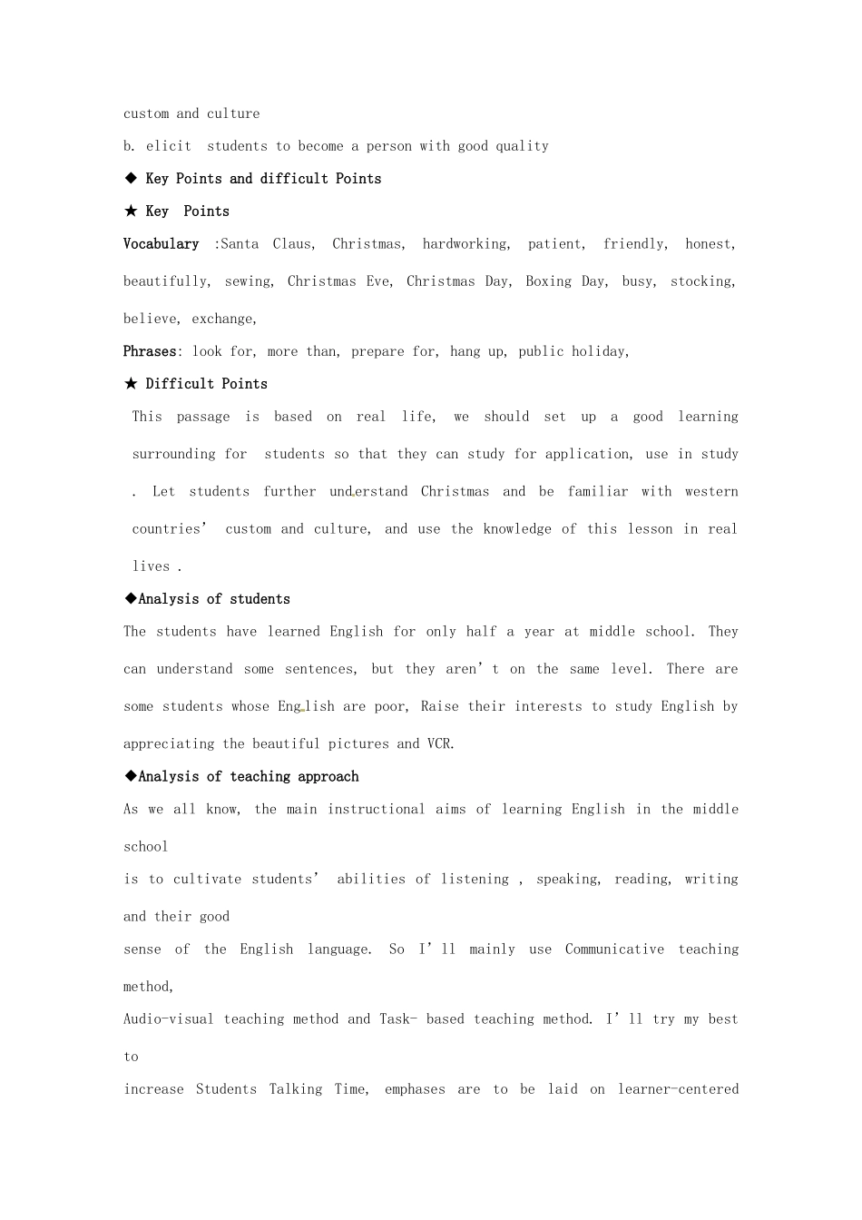 七年级英语下册 Module 4 Unit 2 Santa Claus is coming to town教学设计 牛津沈阳版-牛津沈阳版初中七年级下册英语教案_第2页