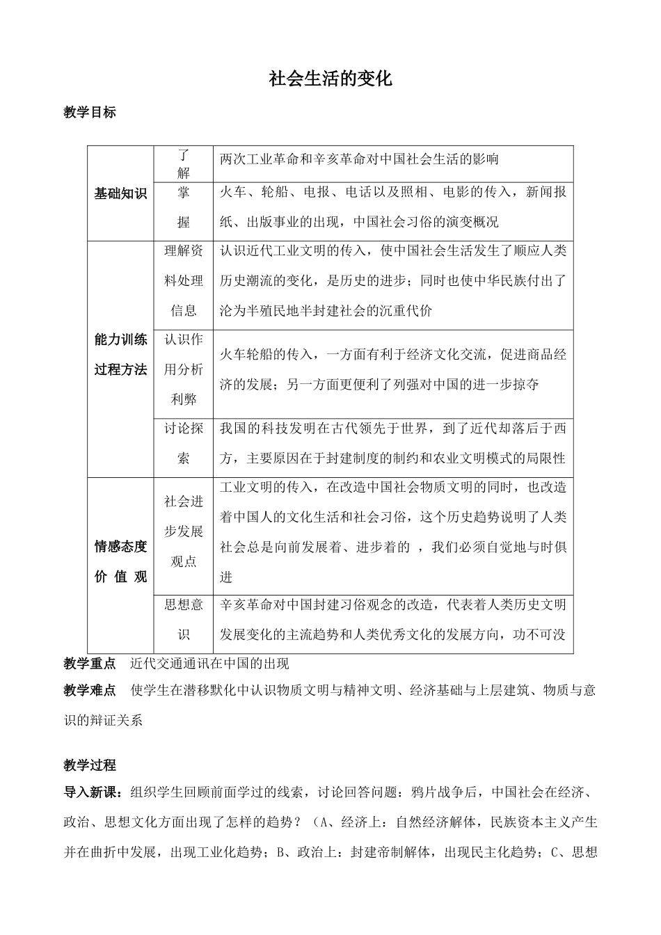 八年级历史人教版社会生活的变化1_第1页