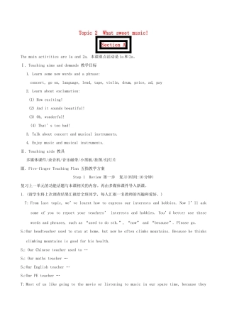 八年级英语上册 Unit 3《Our Hobbies》 Topic 2 Section A 教案 仁爱版