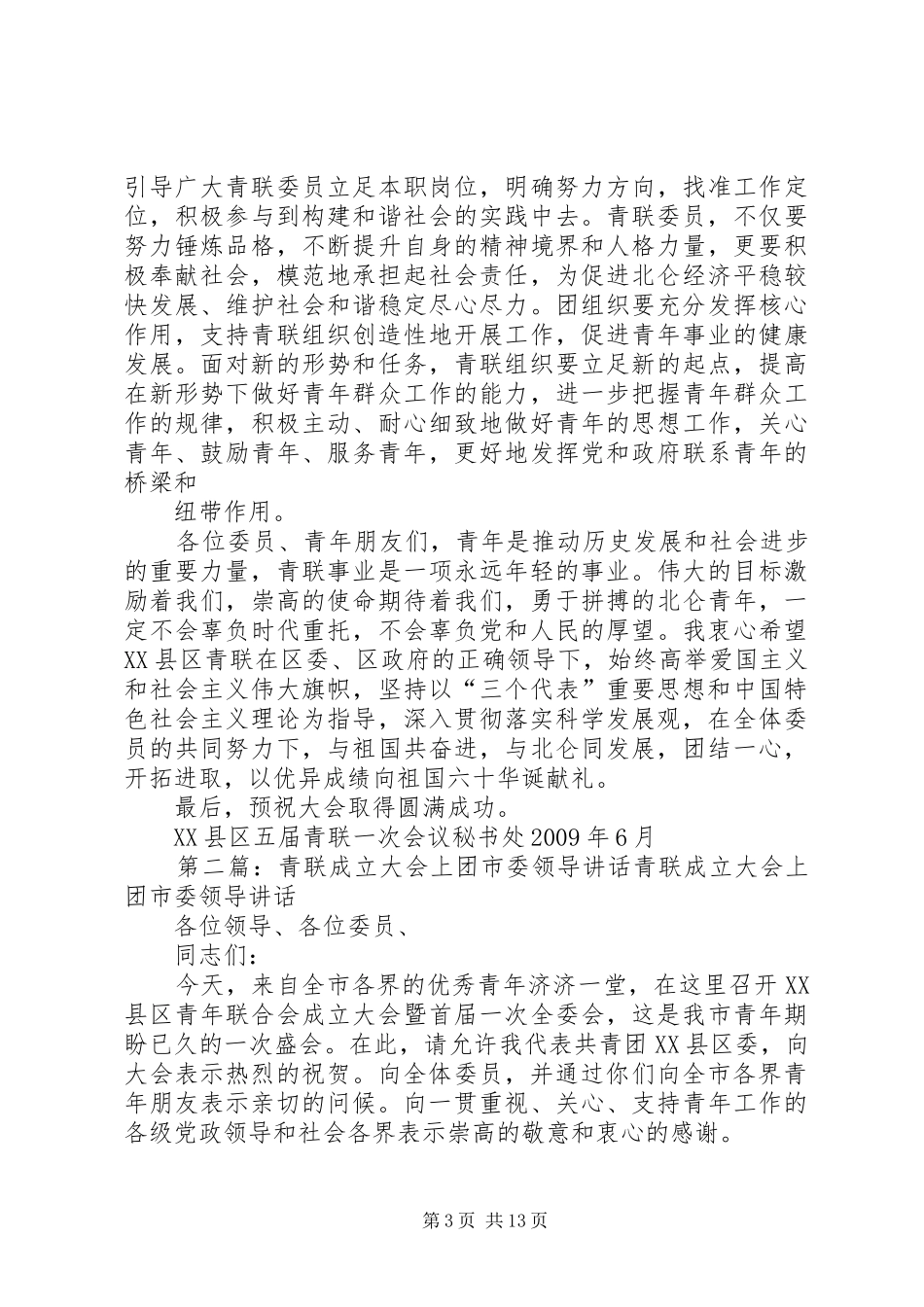 2五届青联团市领导讲话发言_第3页