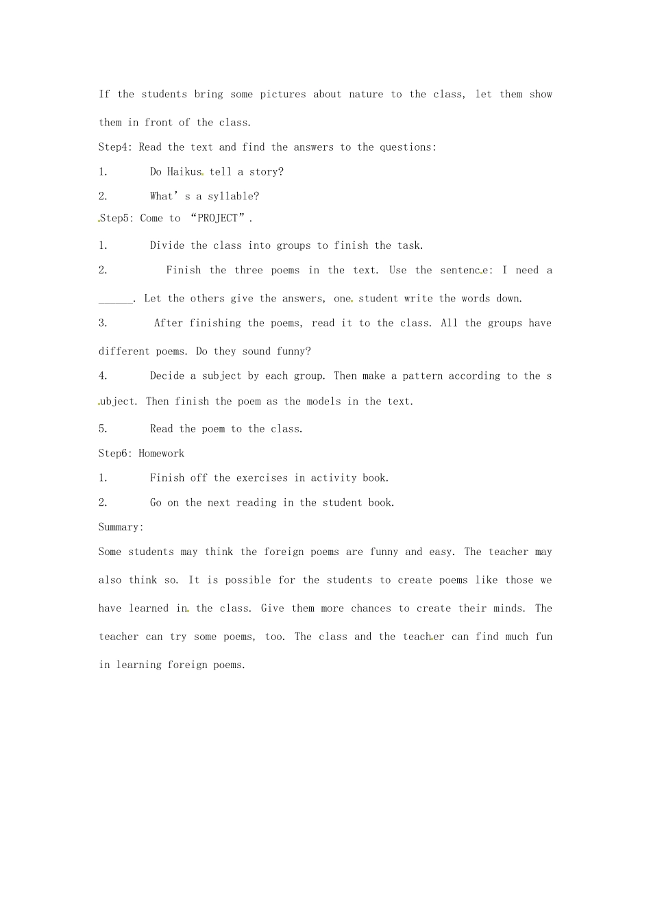 九年级英语下册 Unit 1 You Can Write Poetry Lesson 3教案 冀教版_第2页