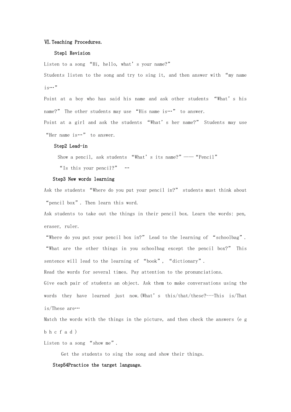 七年级英语上册 Unit 3 Is this your pencil Section A 1a-1c教案 （新版）人教新目标版_第2页