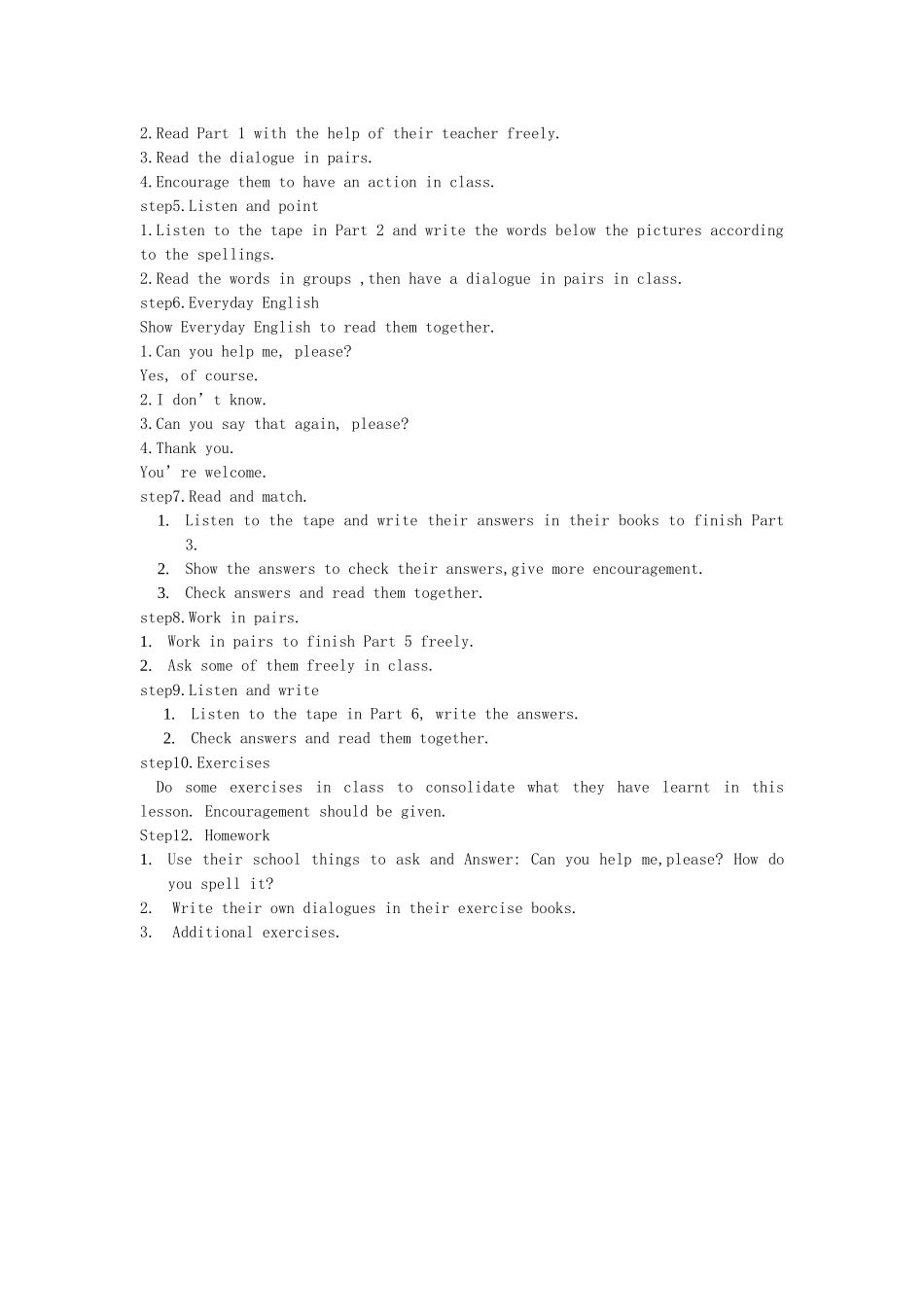 七年级英语上册 Starter Module 3 My English book Unit 2 Can you help me please教案 （新版）外研版-（新版）外研版初中七年级上册英语教案_第2页