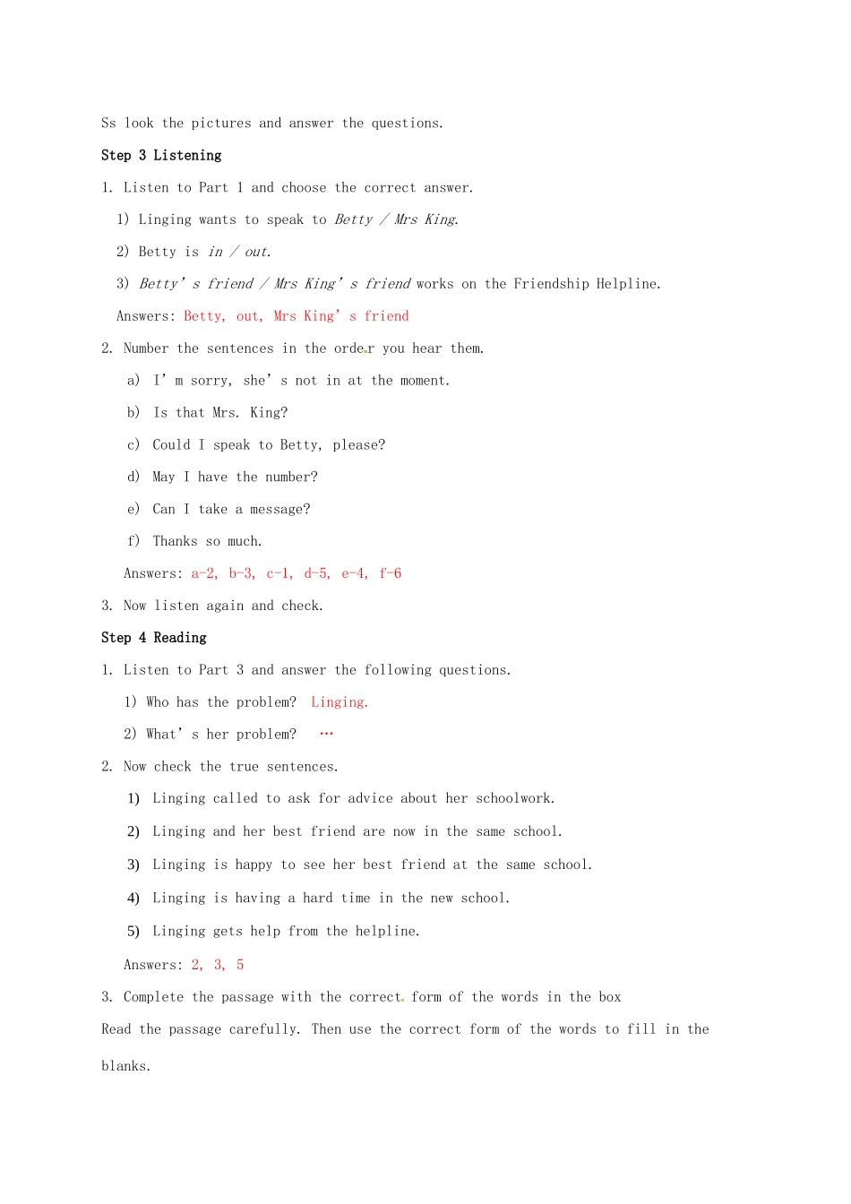 学年八年级英语下册 Module 9 Friendship Unit 1 Could I ask if you’ve mentioned this to her教案 （新版）外研版-（新版）外研版初中八年级下册英语教案_第2页