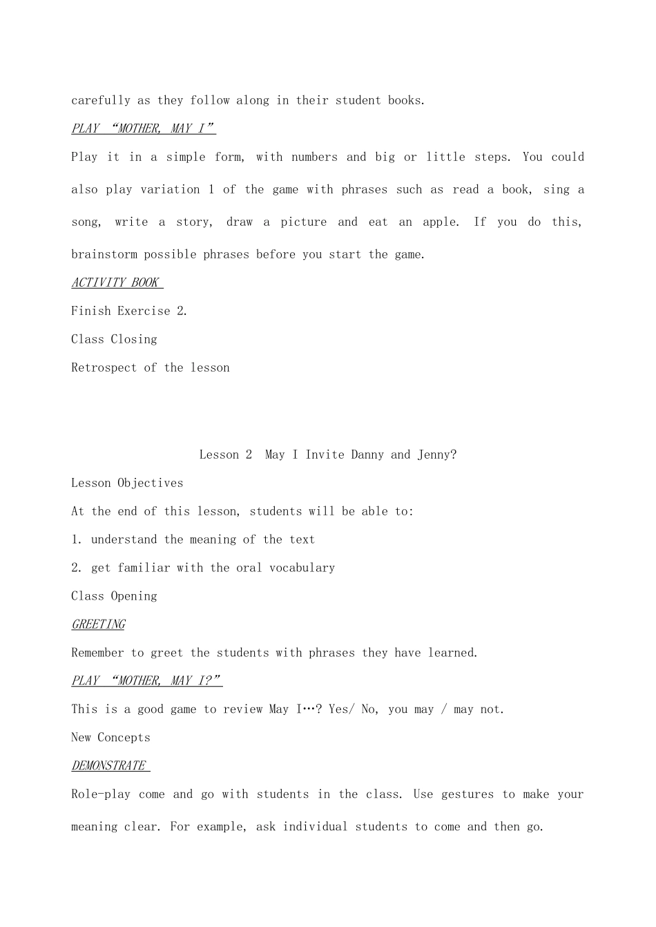 七年级英语下册 Unit 1 A trip to Beijing教案 冀教版_第2页