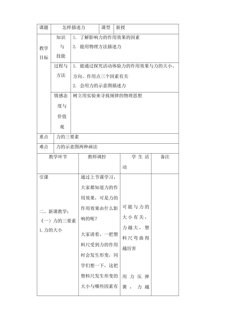 八年级物理沪科版怎样描述力_第1页