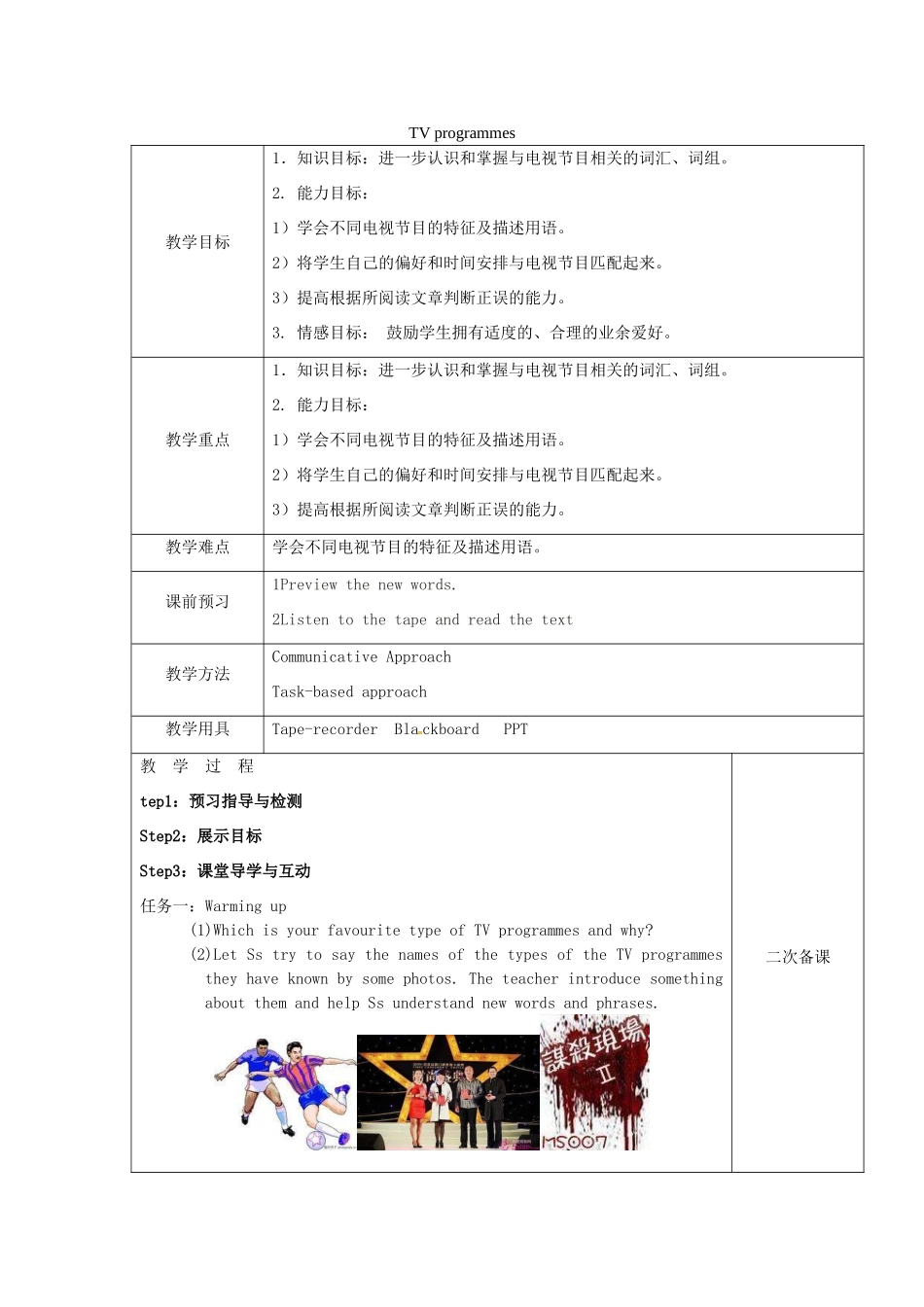 九年级英语上册 Unit 6 TV programmes Reading I教案 （新版）牛津版-（新版）牛津版初中九年级上册英语教案_第1页