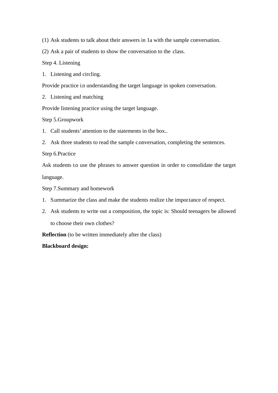 八年级英语下册：Unit 4 Teenagers should be allowed to choose their own clothes教案4鲁教版_第3页