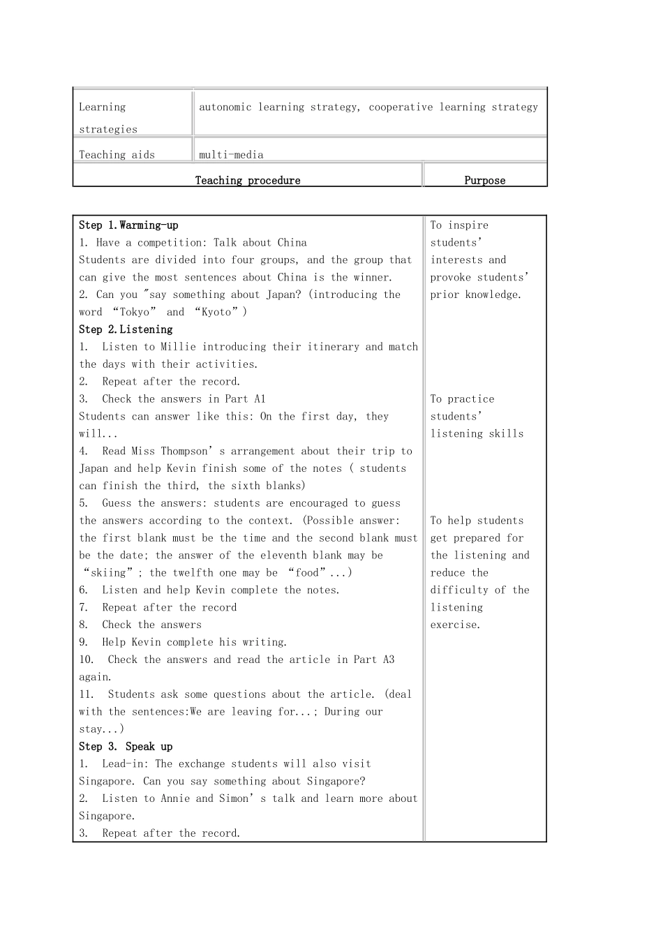 九年级英语下册 Unit 1 Asia Integrated Skills Study Skills教学设计 （新版）牛津版-（新版）牛津版初中九年级下册英语教案_第3页