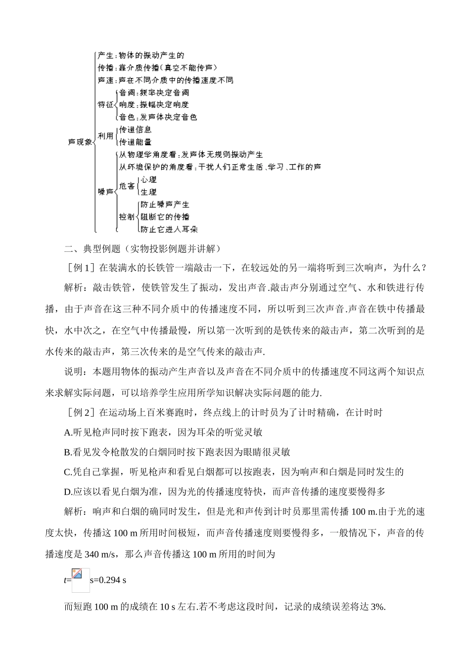 八年级物理新人教版第一章 声现象 复习和应用_第2页