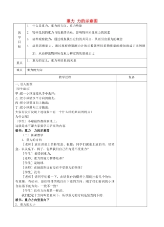 八年级物理下册 8.2 重力 力的示意图教案1 苏科版-苏科版初中八年级下册物理教案