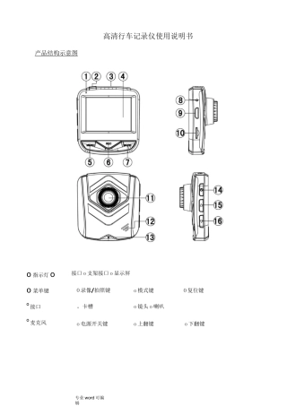 行车记录仪中文说明书