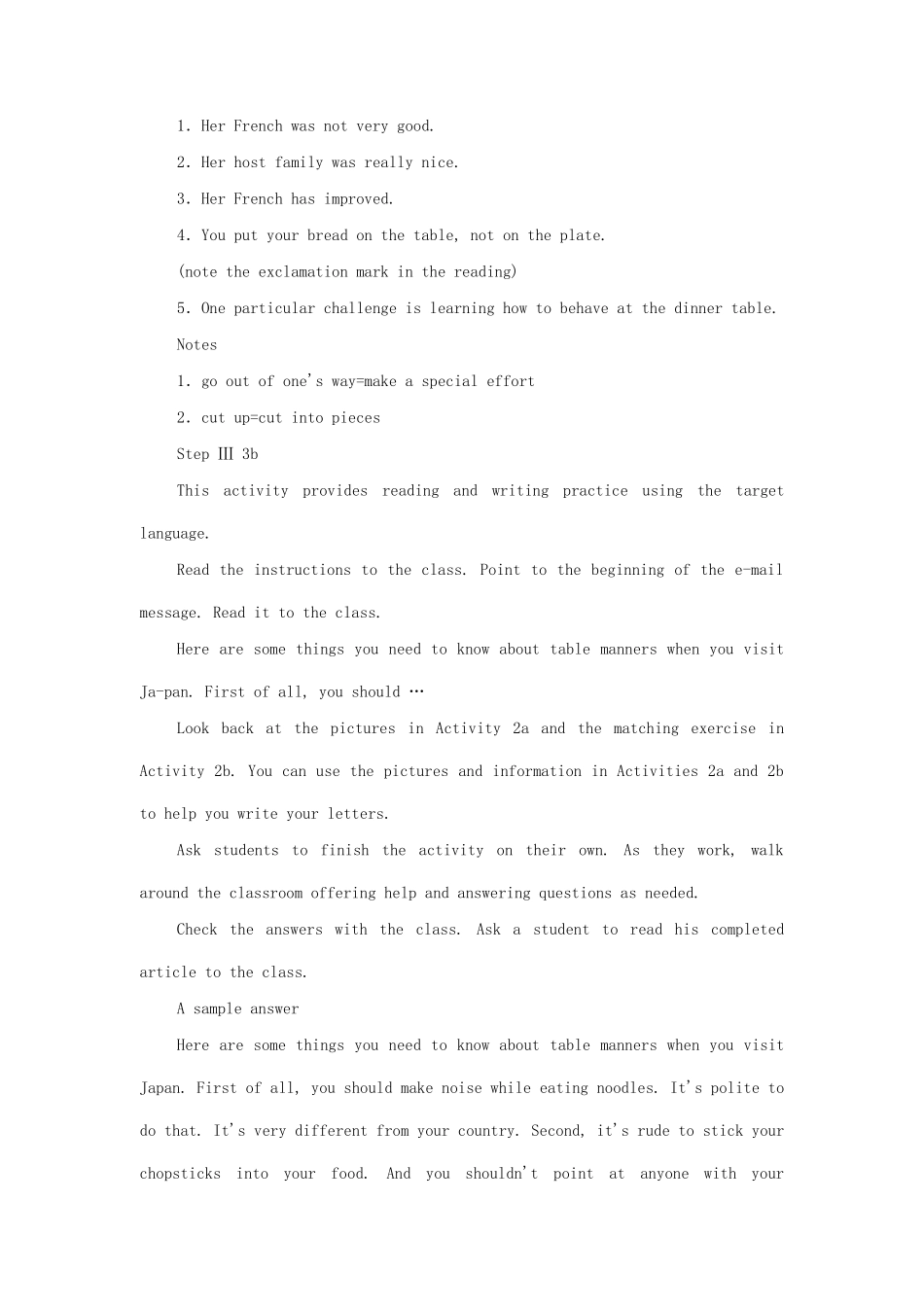 九年级英语全册 Unit 12 You're supposed to shake hands The Fifth Period教案 人教新目标版_第3页