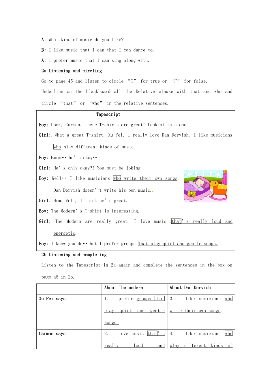 四川省江油市九年级英语《Unit 6 I like music that I can dance to》SECTION A教案 人教新目标版_第3页