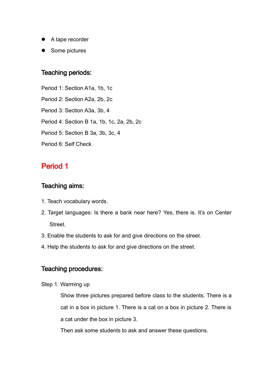 七年级英语 Unit 2  教案人教新课标版 _第2页