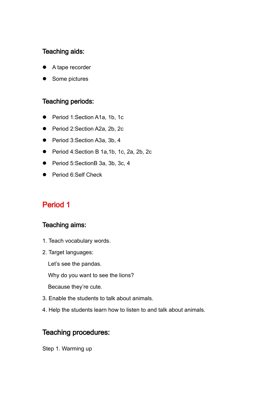 七年级英语 Unit 4  教案人教新课标版 _第2页